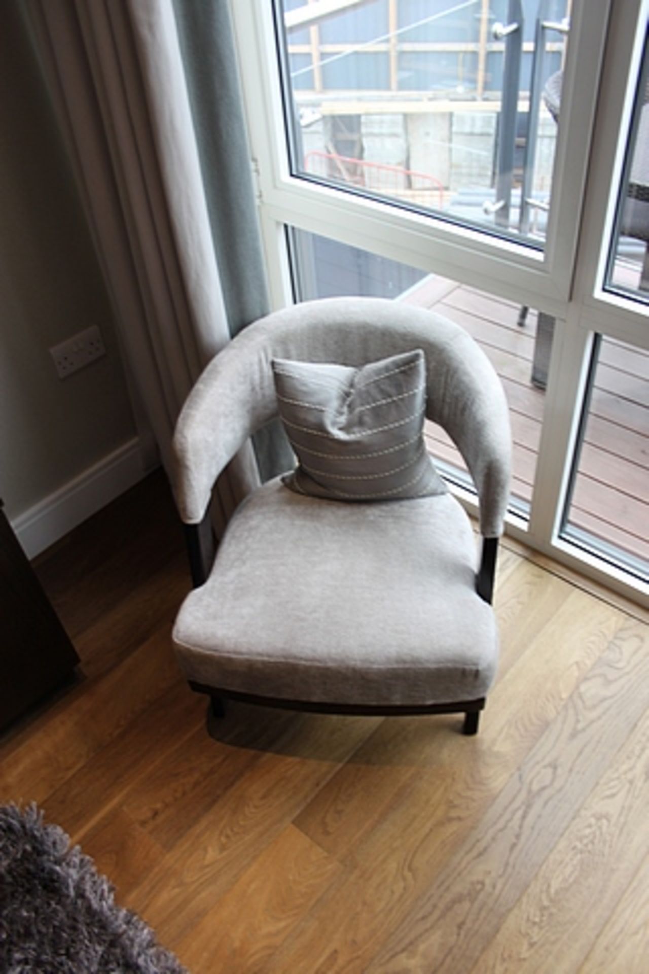 Jameson's Seating Ltd upholstered boudoir chair in oyster fabric 600mm x 690mm x 700mm