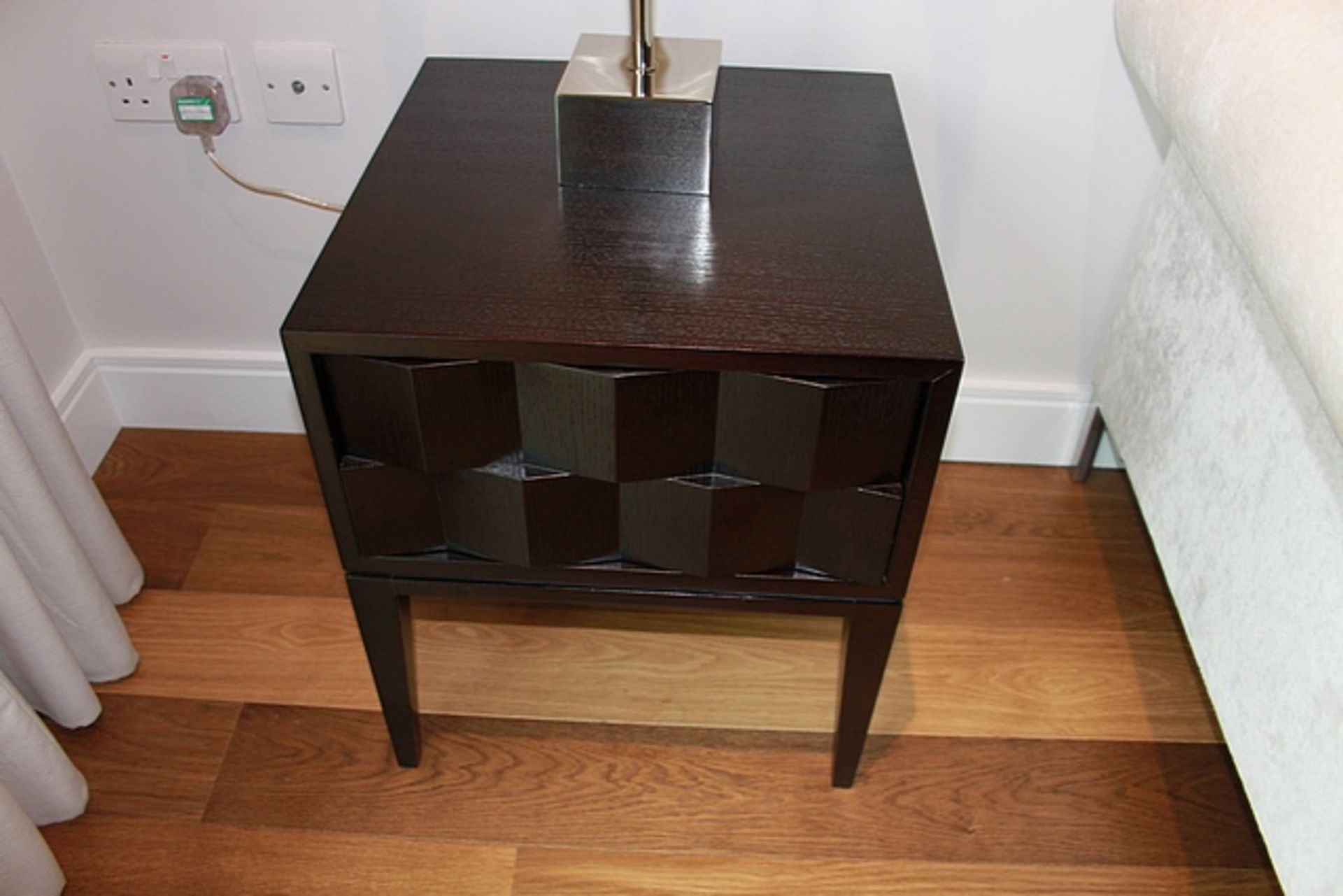 A pair of mahogany side tables 460mm x 460mm x 550mm