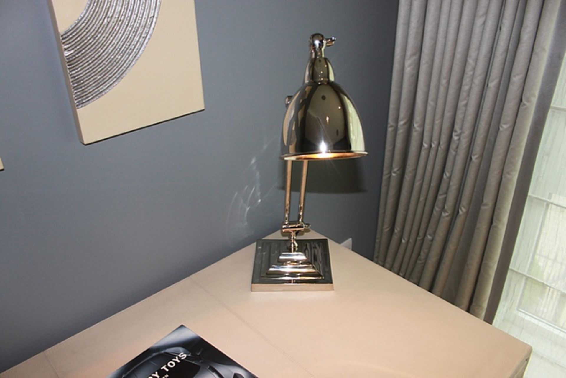 Coach House Nickel Angled Desk Lamp 700mm tall