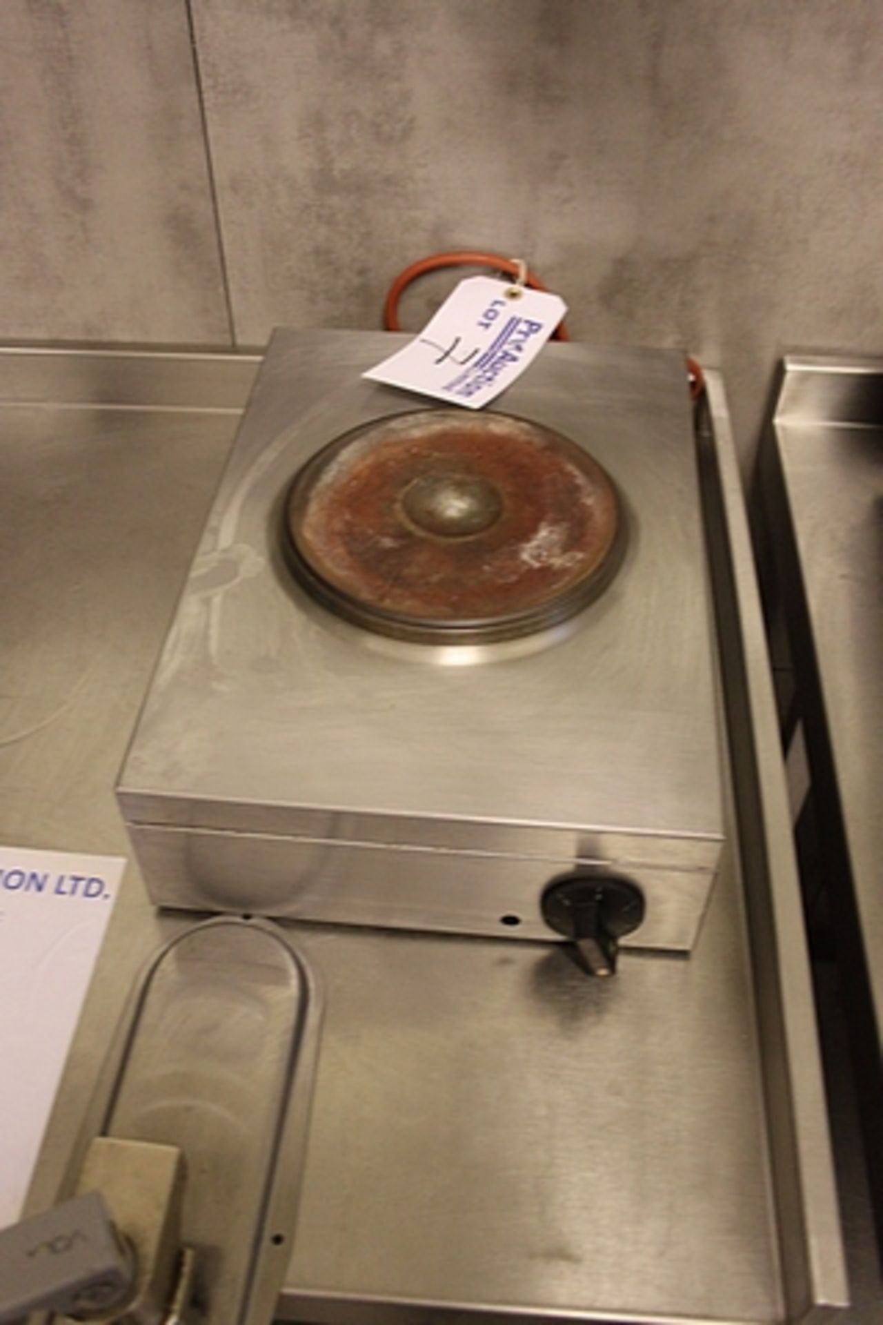 Stainless steel table top single hob variable temperature range 240v single phase 280mm x 400mm