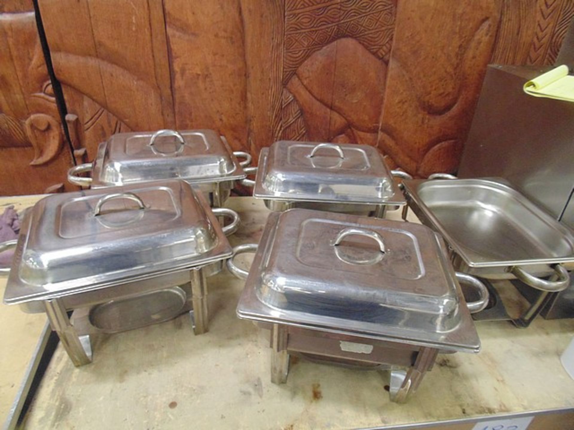 5 x stainless steel GN 1/2 chafing pans with fuel burner stands 375 x D 290 x H 320 mm - Image 2 of 2