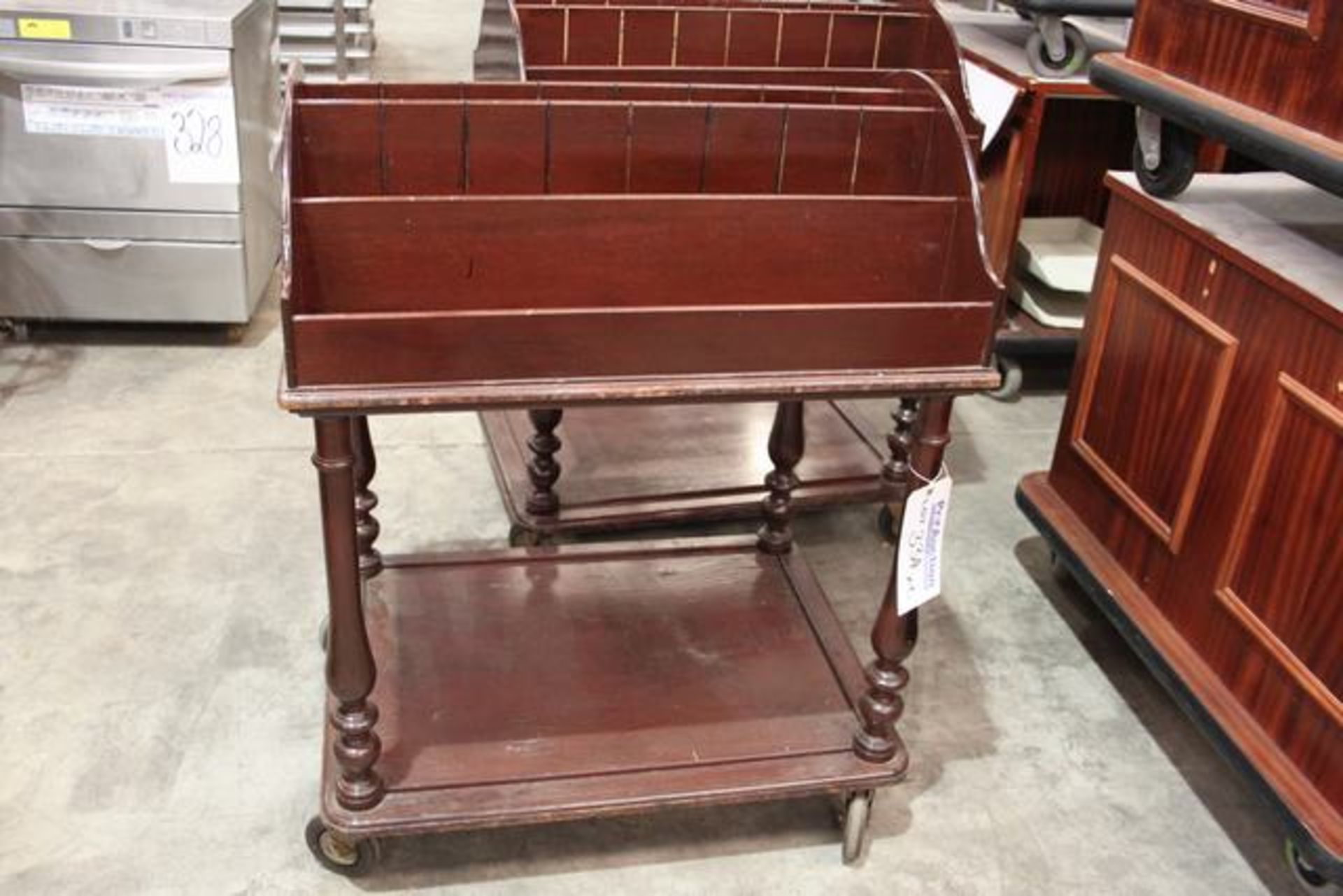 2 x WH Ryder and Sons mahogany mobile cart 740mm x 600mm x 970mm - Image 2 of 2