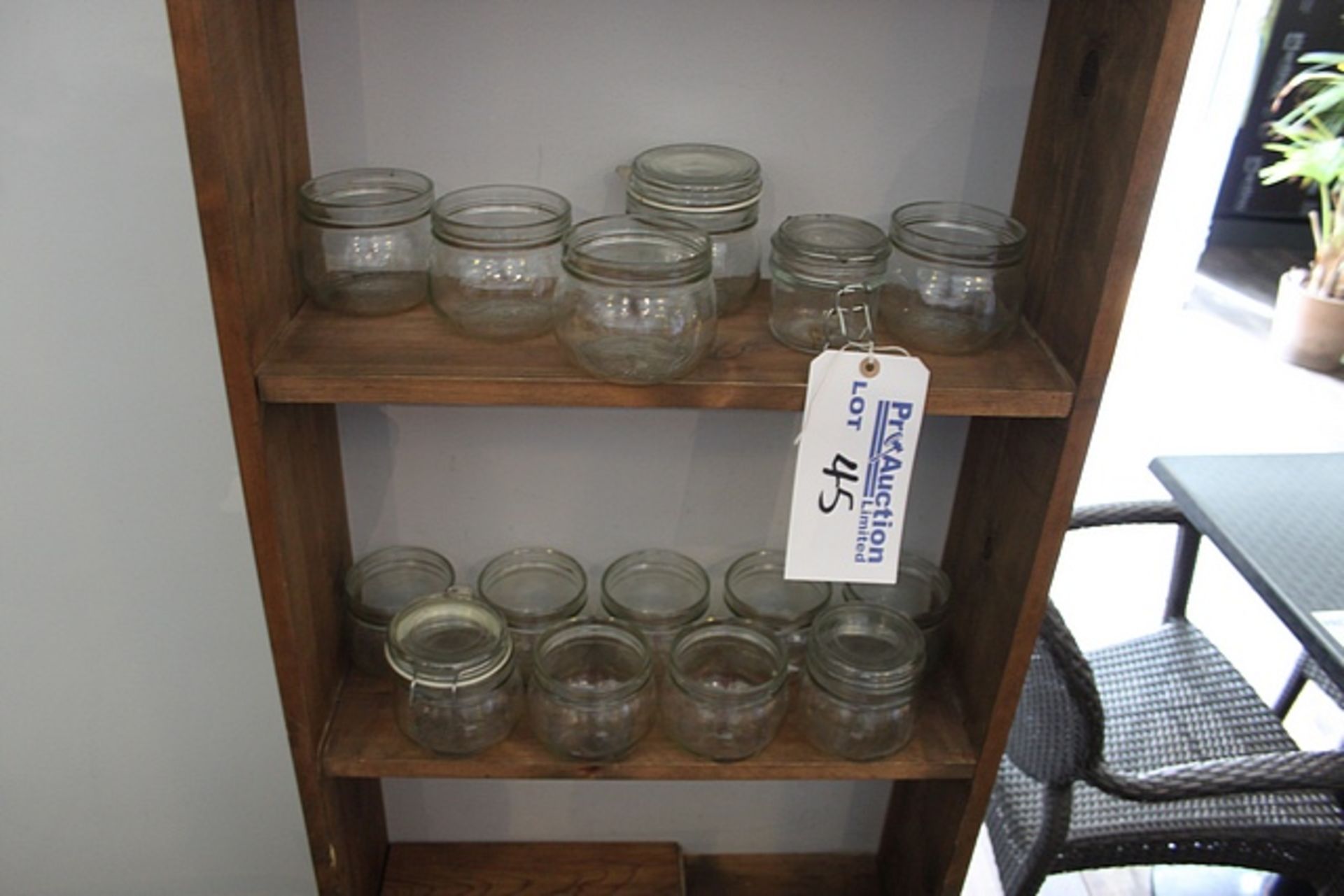 14 x glass preserve type jars some with lids as lotted