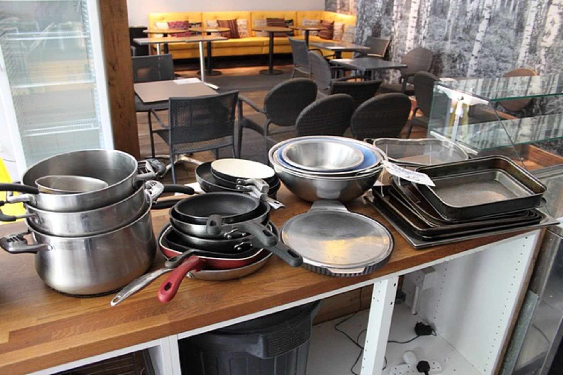 A quantity of frying pans, stainless saucepans, stainless steel mixing bowls and baking pans as - Image 2 of 2