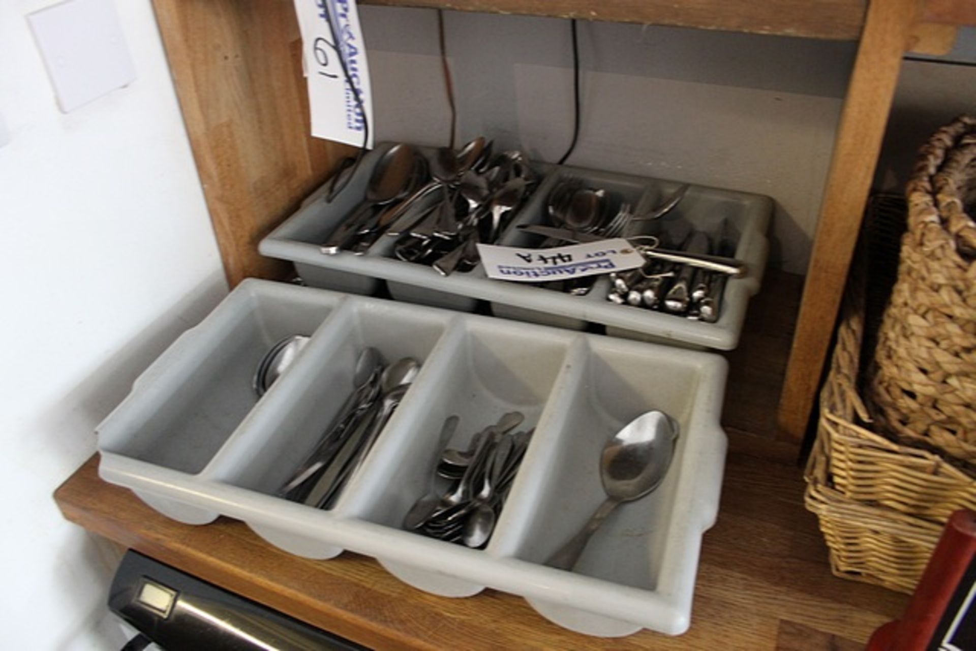 Various stainless steel cutlery as found