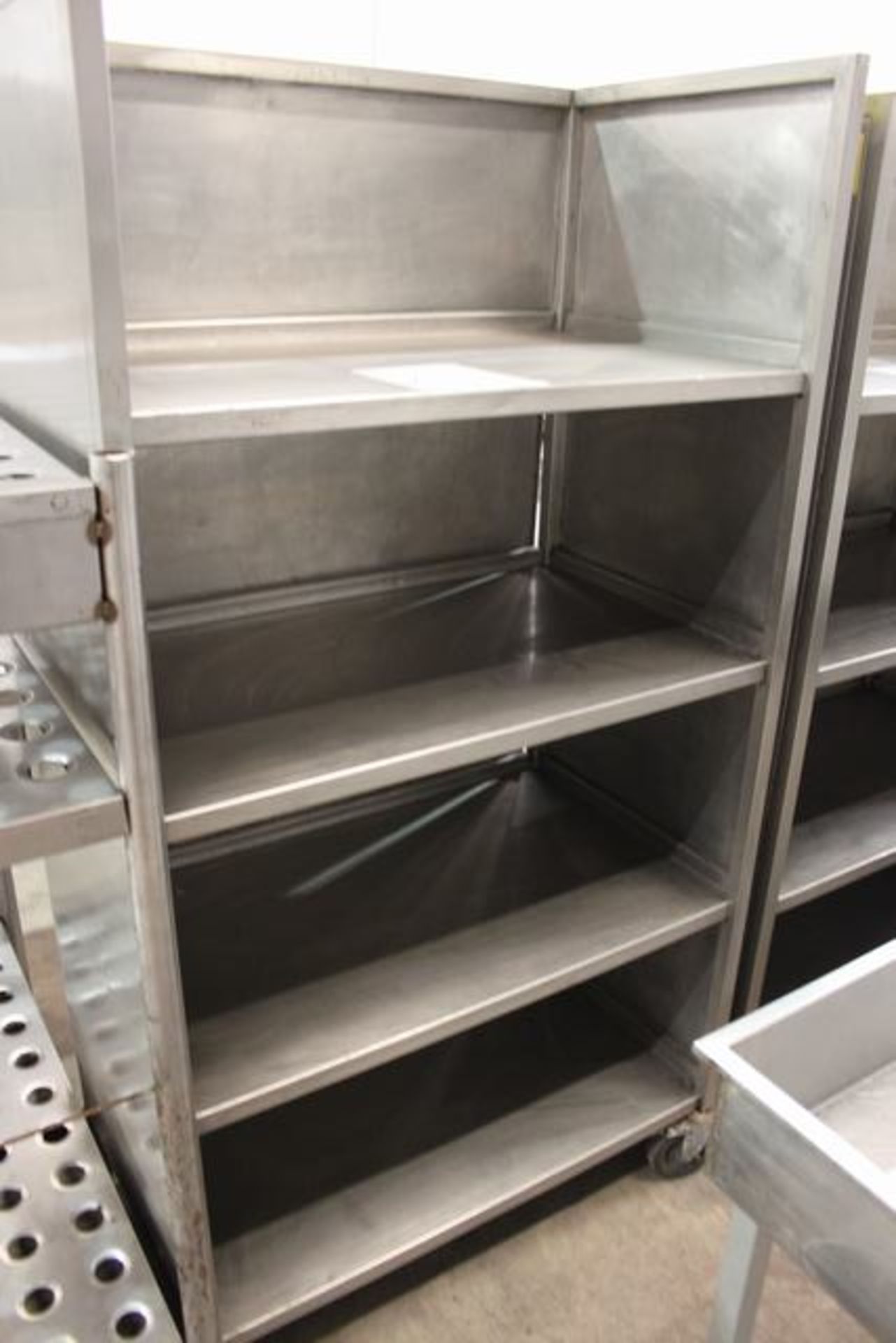 Stainless steel four tier mobile shelving rack 1000mm x 600mm x 1900mm