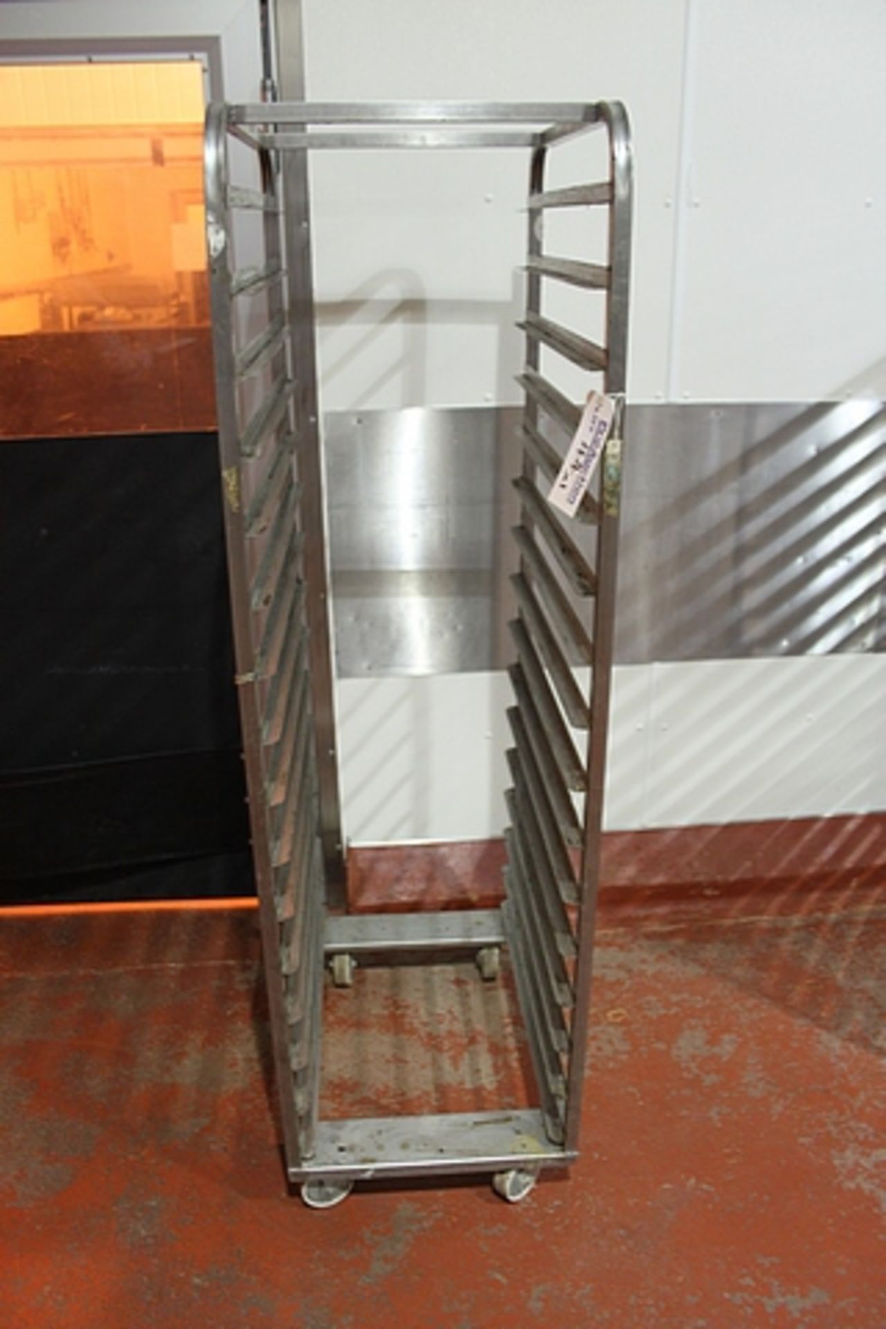 Gastronorm stainless steel mobile racking trolley 16 tiers 520mm x 760mm x 1820mm