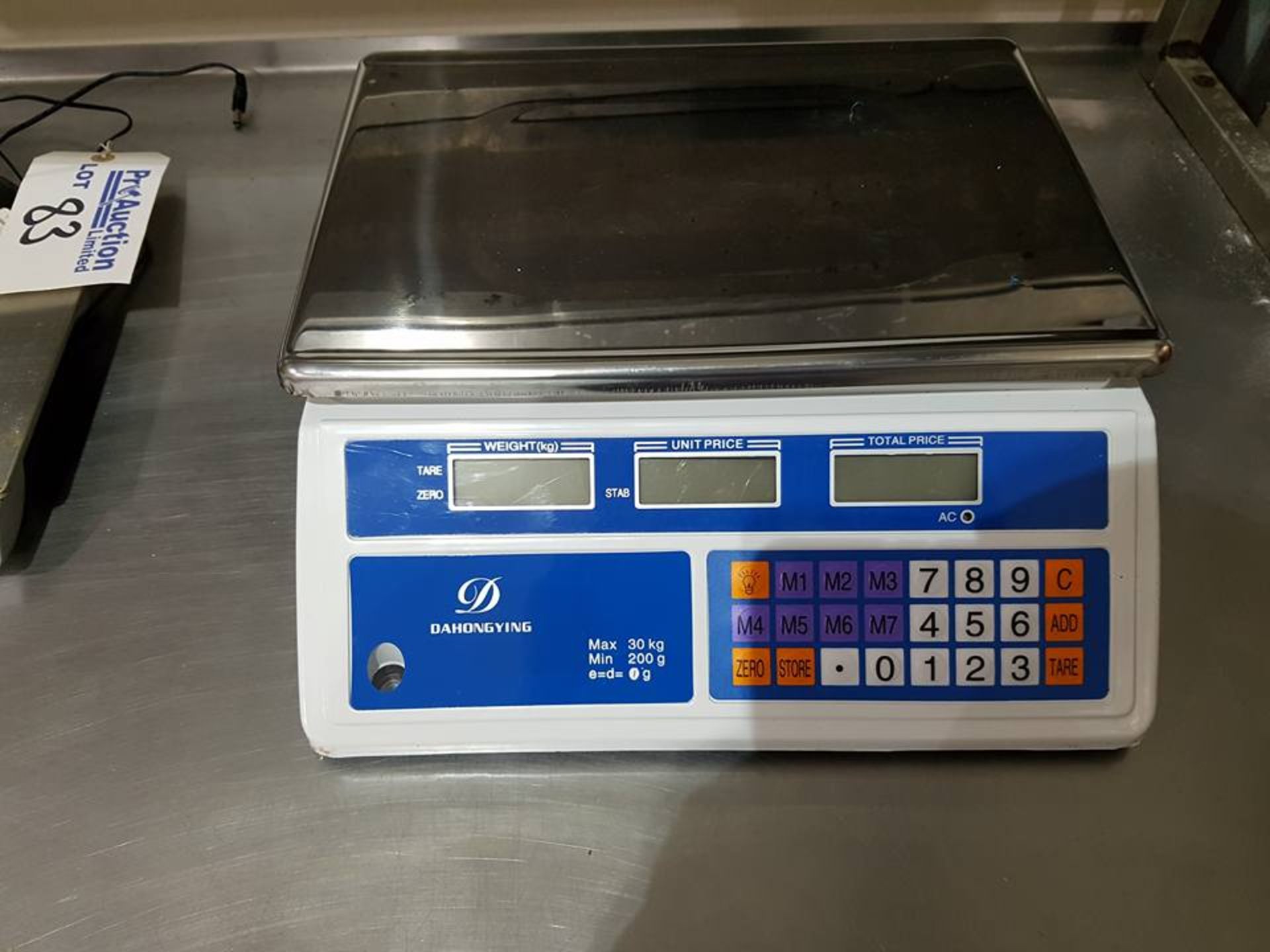 Stainless steel counter top bench scale 30kg capacity ideally suited for food preparation and