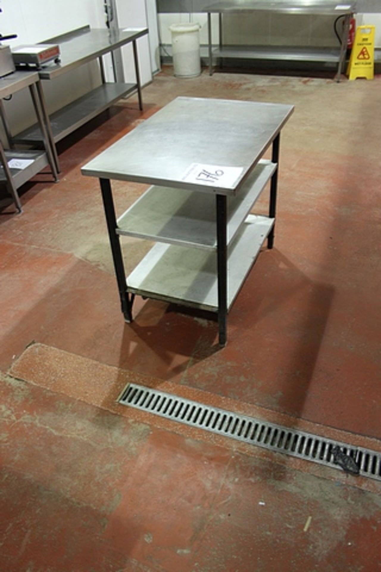 Stainless steel top table with two under shelves 1000mm x 660mm x 870mm