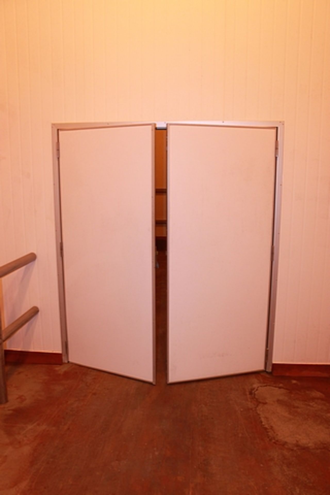 A pair of hinged clad warehouse doors each being 910mm x 2120mm