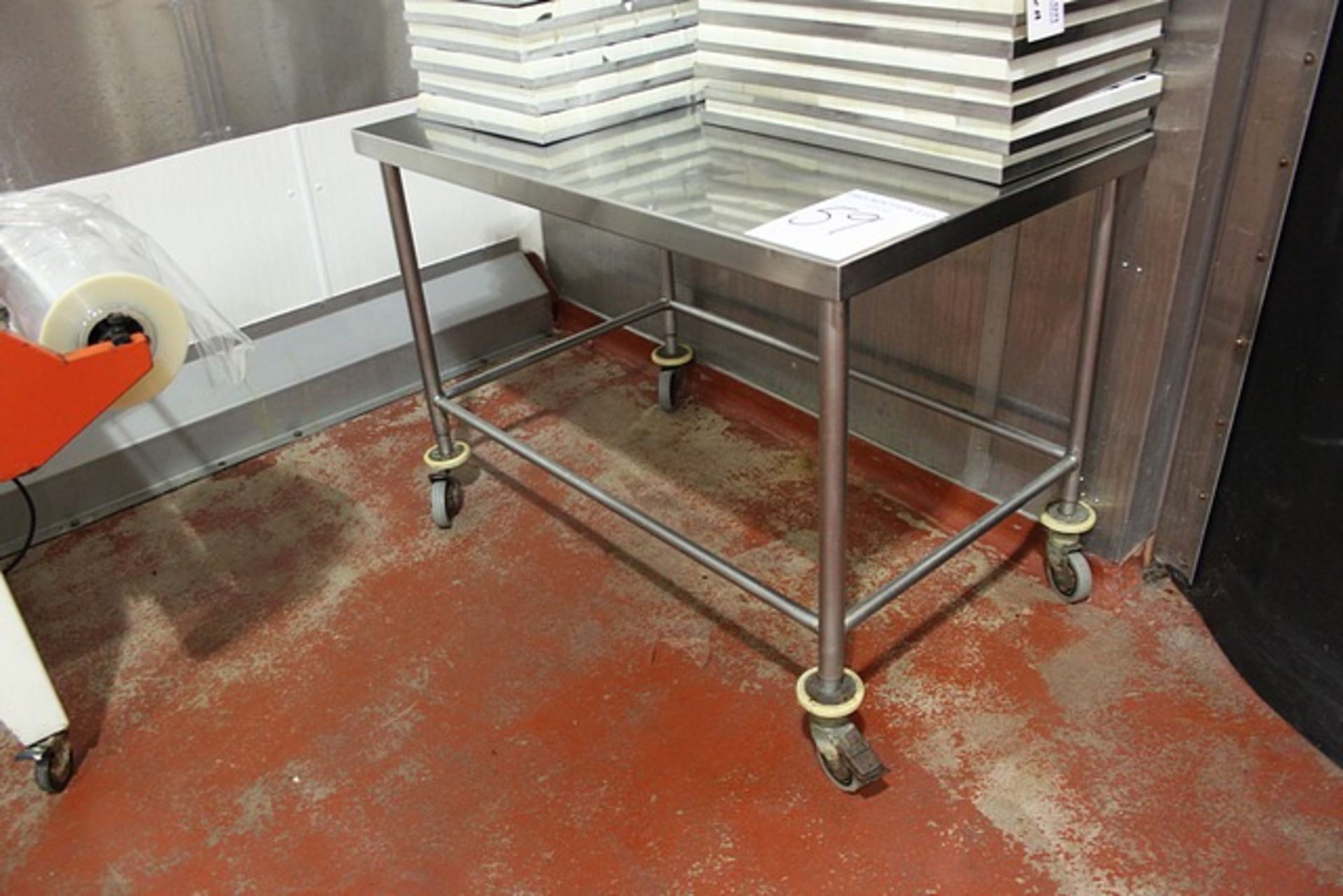 Stainless steel mobile preparation table 1200mm x 750mm x 870mm