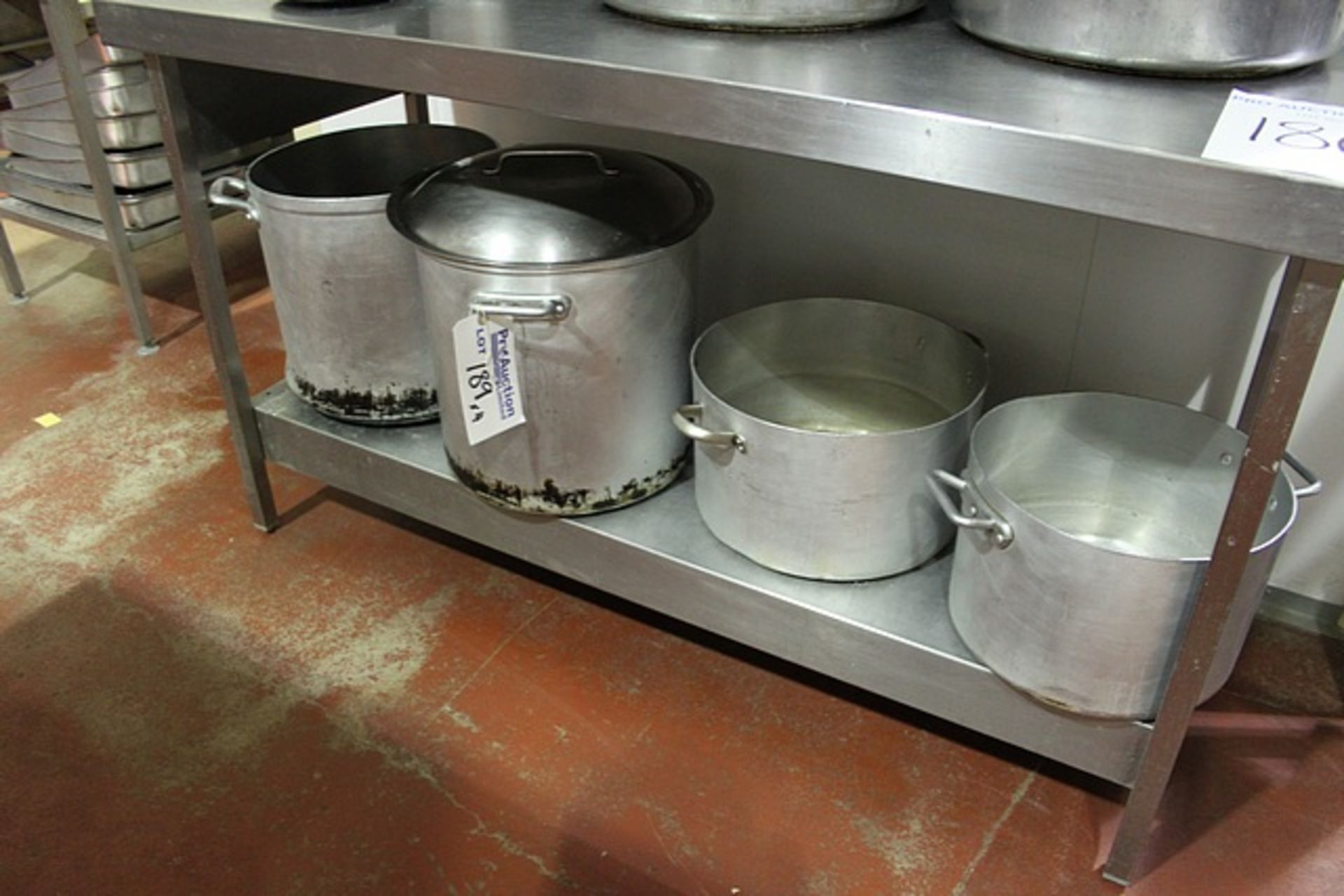 4 x aluminium stock pots 2 x 370mm, 1 x 360mm and 1 x 320mm diameter