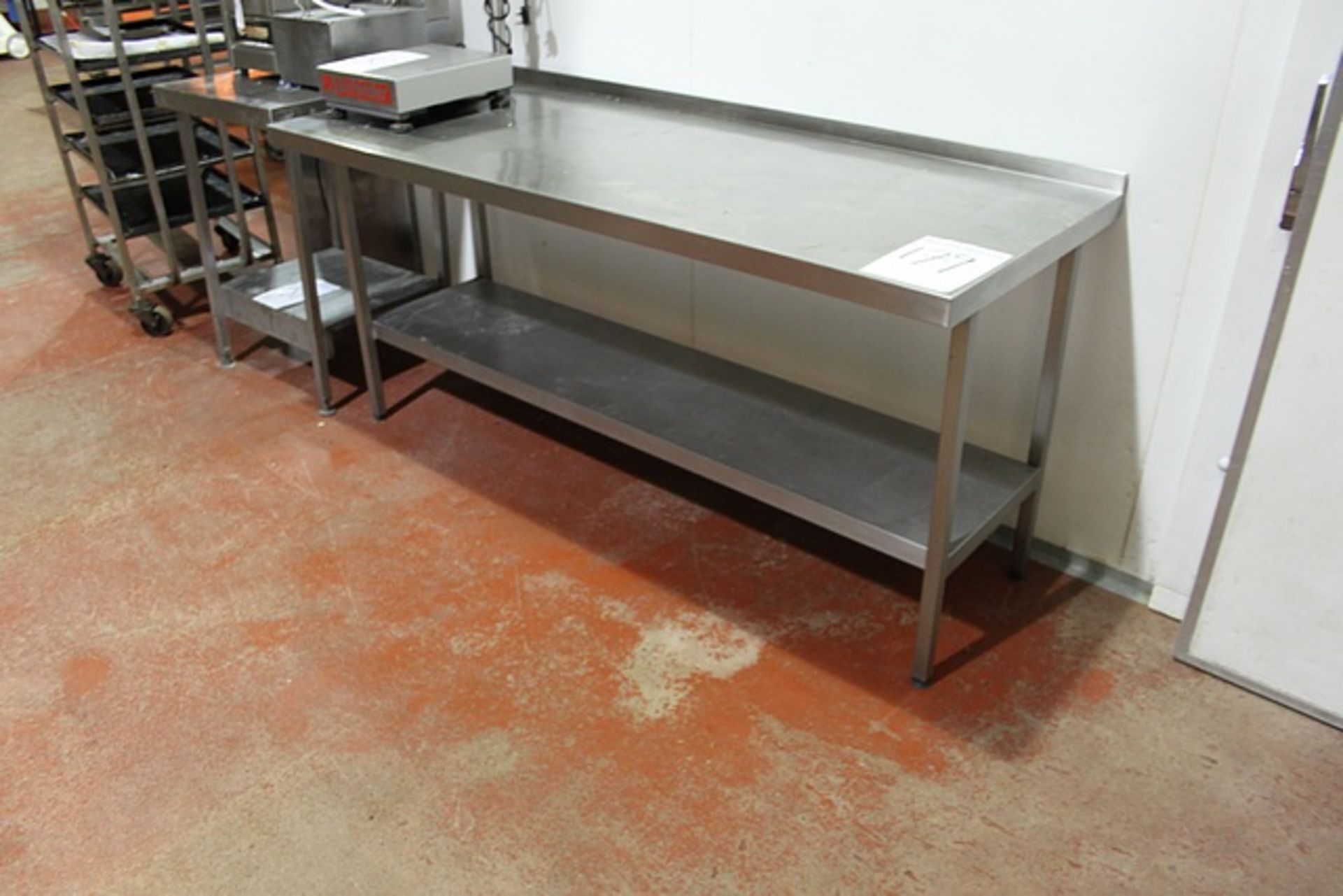 Stainless steel preparation table with up stand and shelf 1800mm x 700mm x 840mm