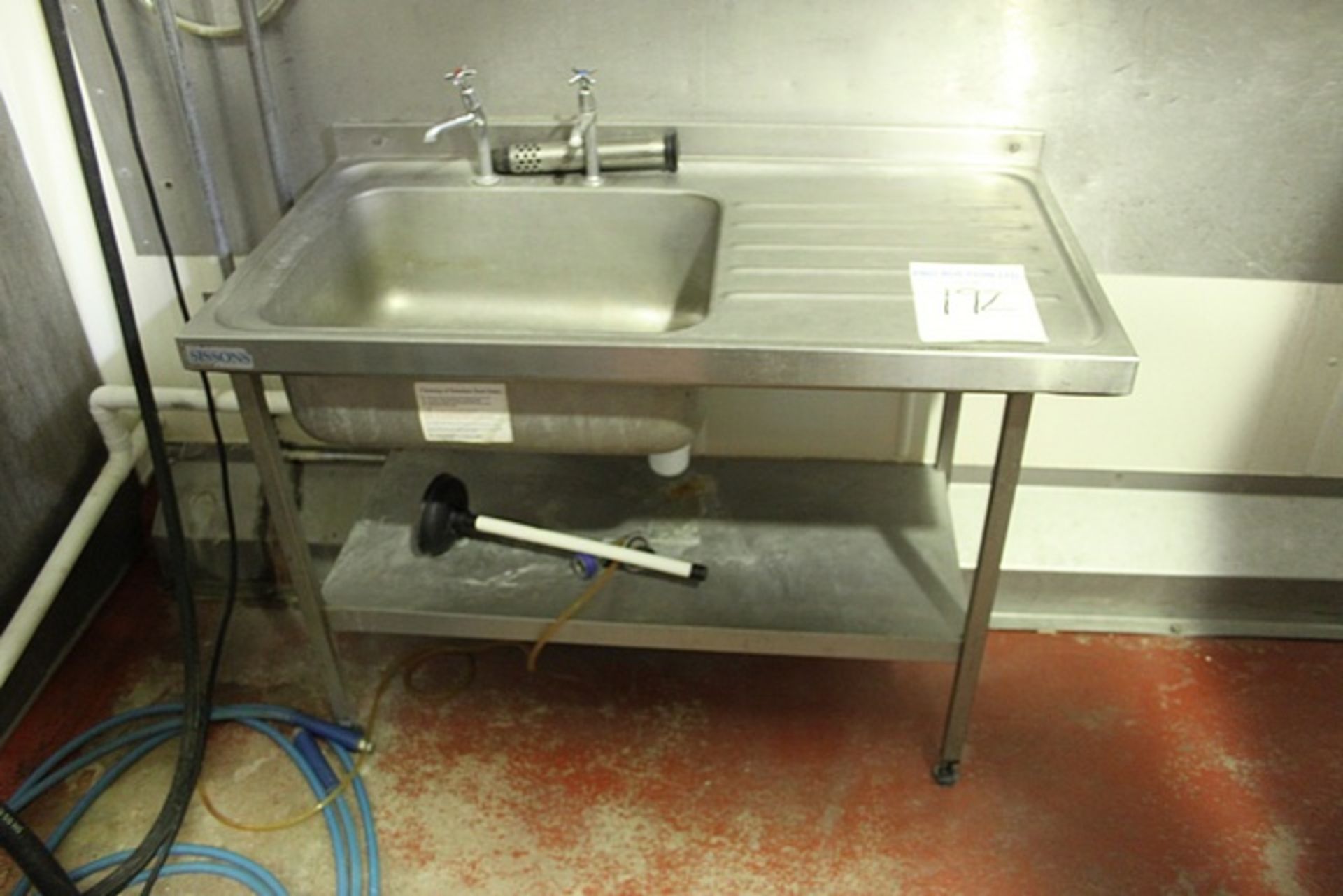 Sissons stainless steel commercial sink RHD 1200mm