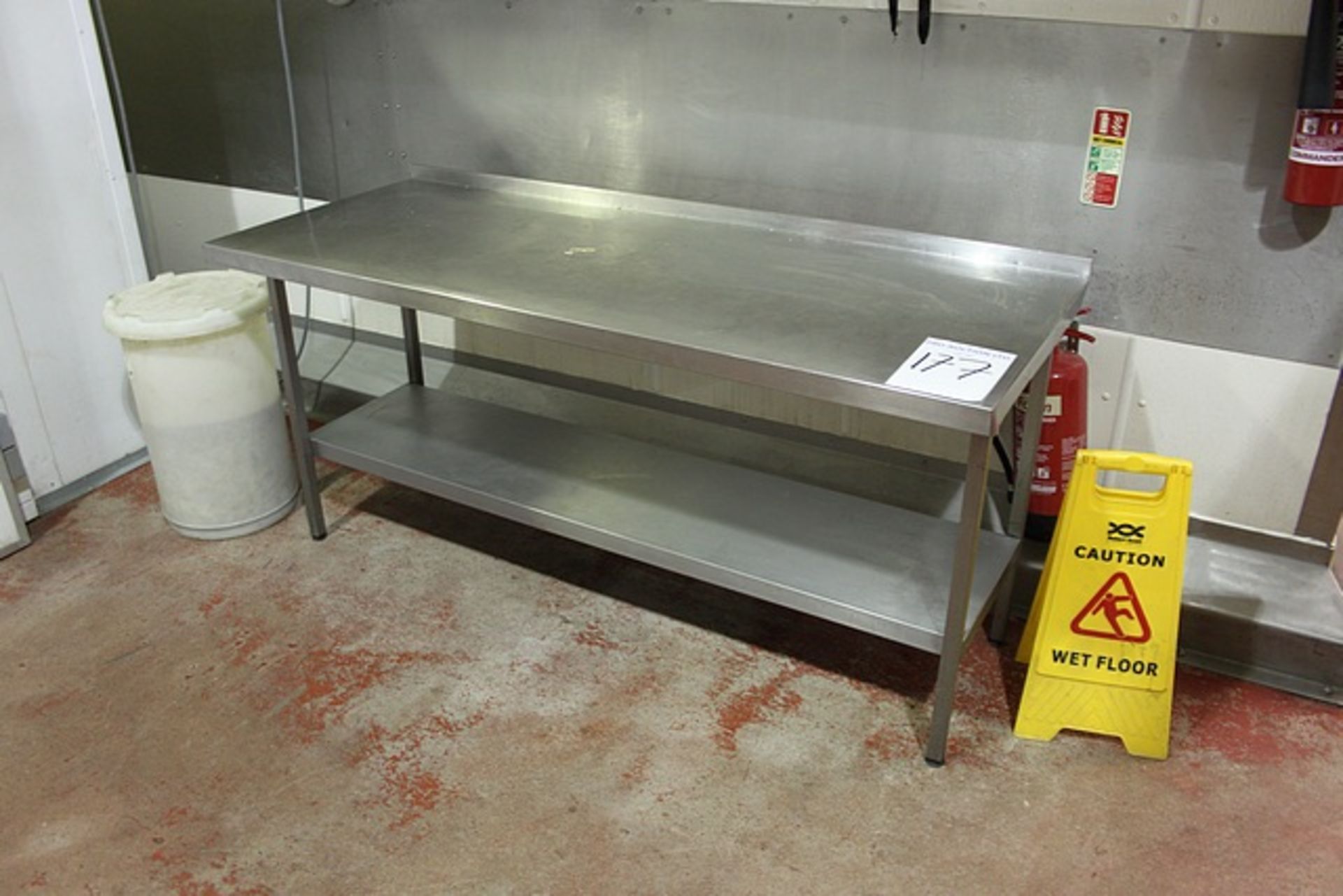 Stainless steel preparation table with up stand and shelf 1800mm x 700mm x 850mm