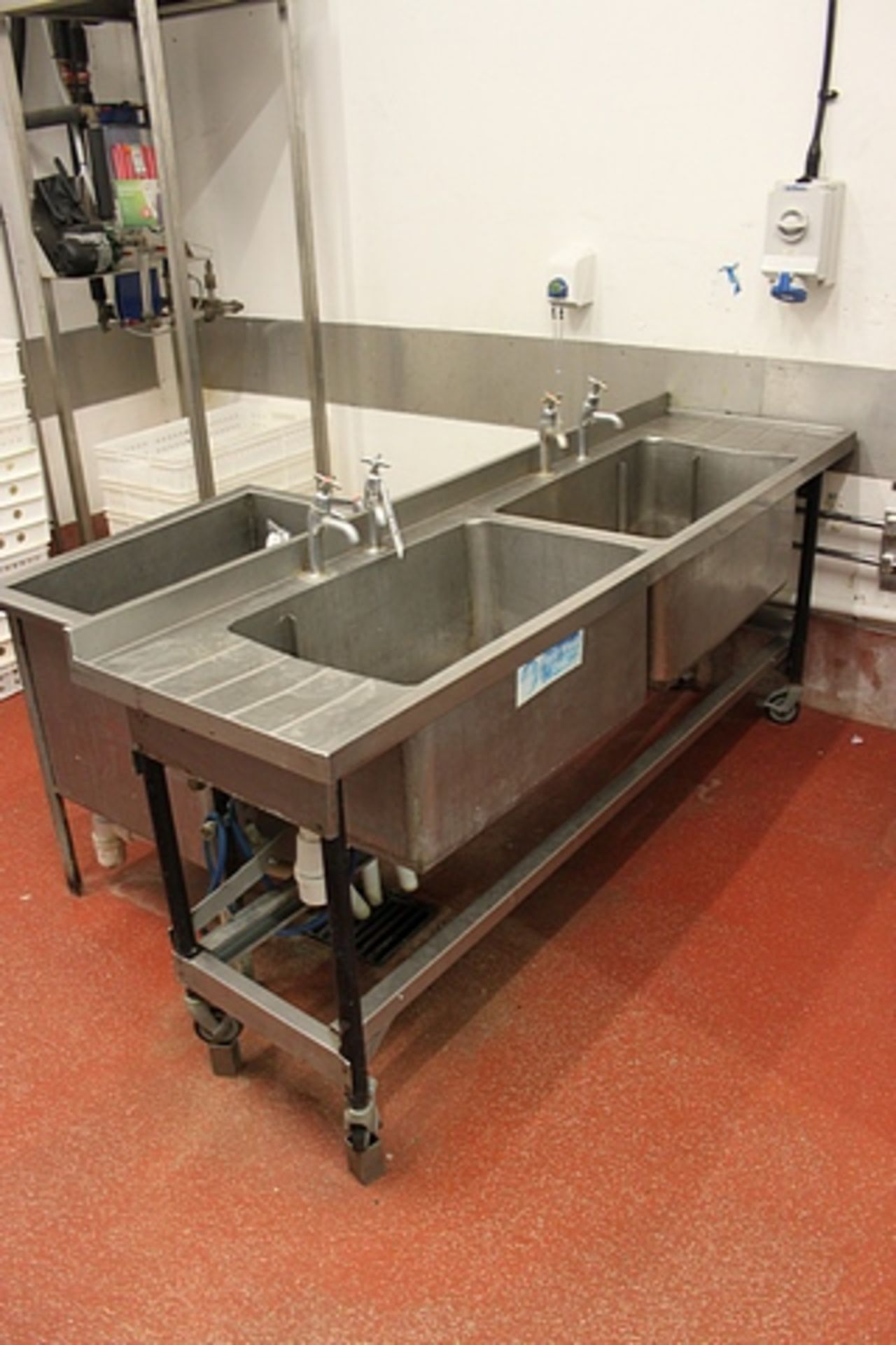 Stainless steel commercial utensil sink mobile 2900mm