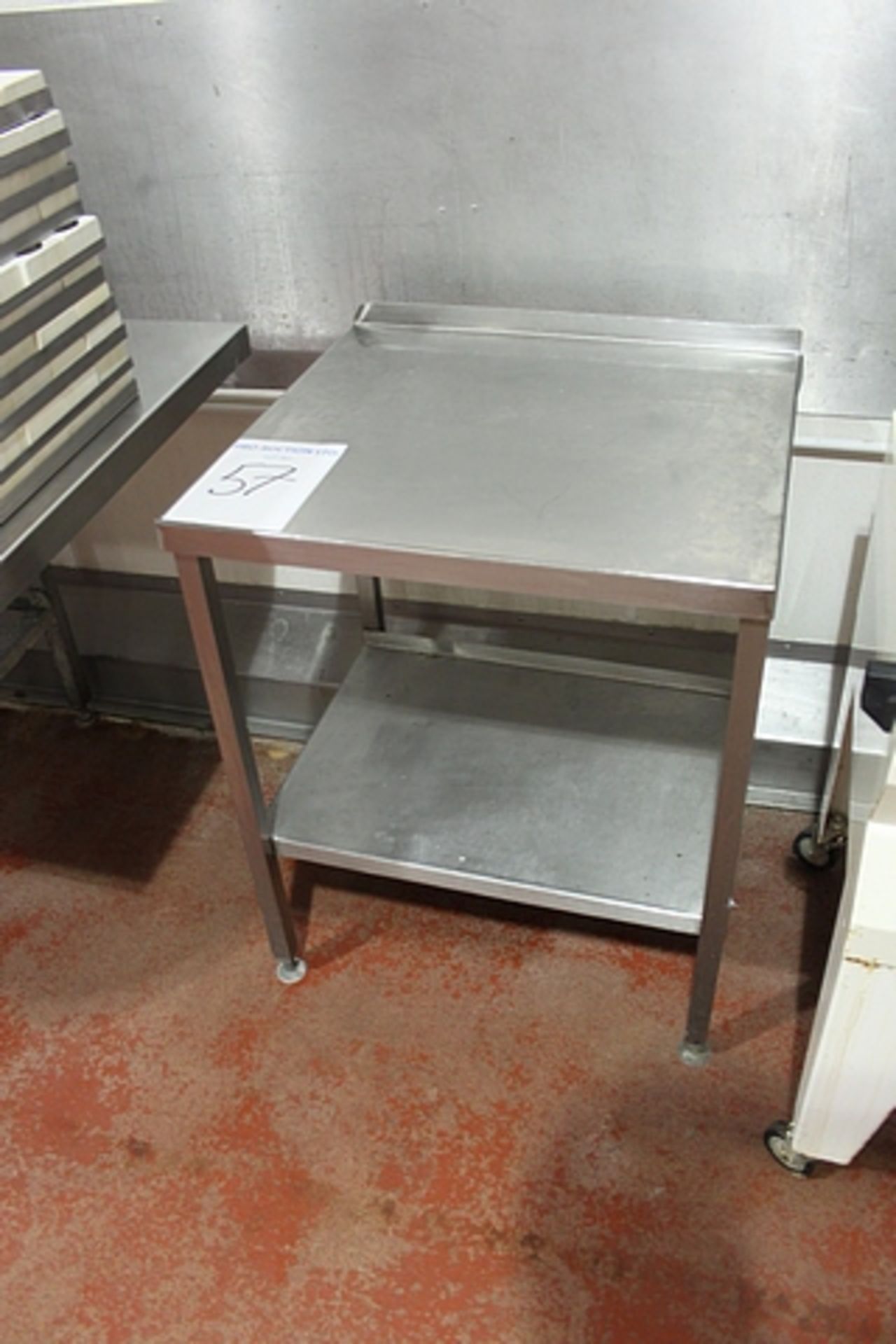 Stainless steel preparation table with up stand and shelf 700mm x 650mm x 850mm