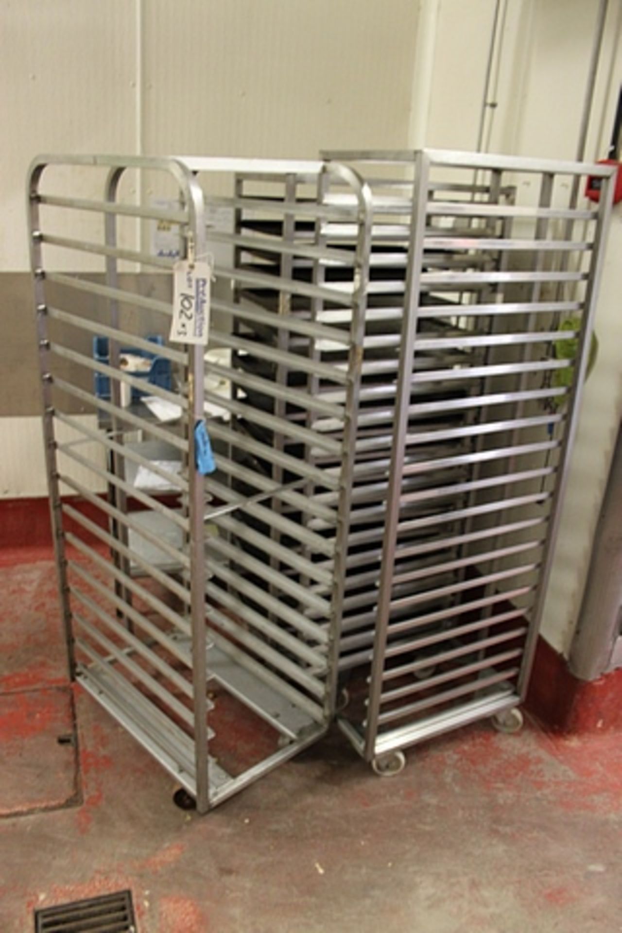 3 x various stainless steel bakery rack trolleys