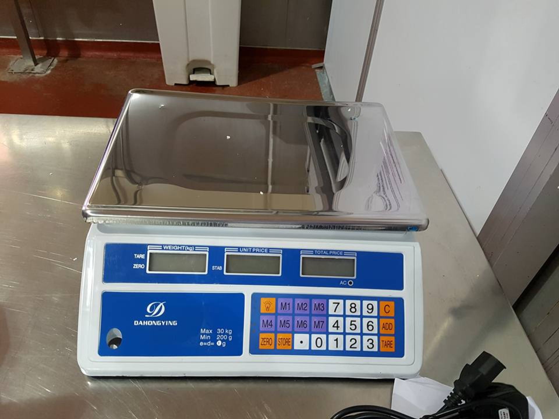 Stainless steel counter top bench scale 30kg capacity ideally suited for food preparation and