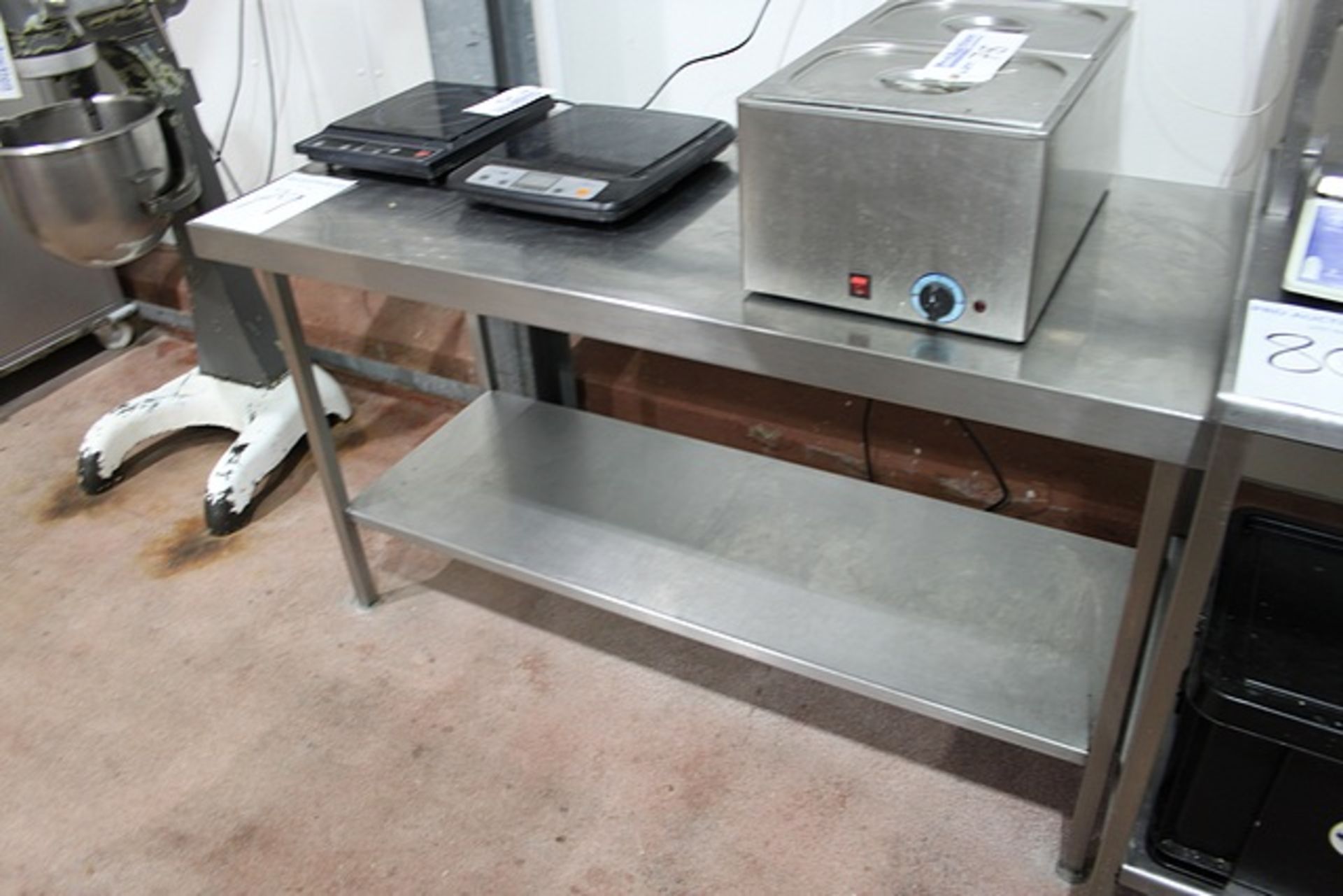 Stainless steel preparation table with shelf 1500mm x 650mm x 850mm