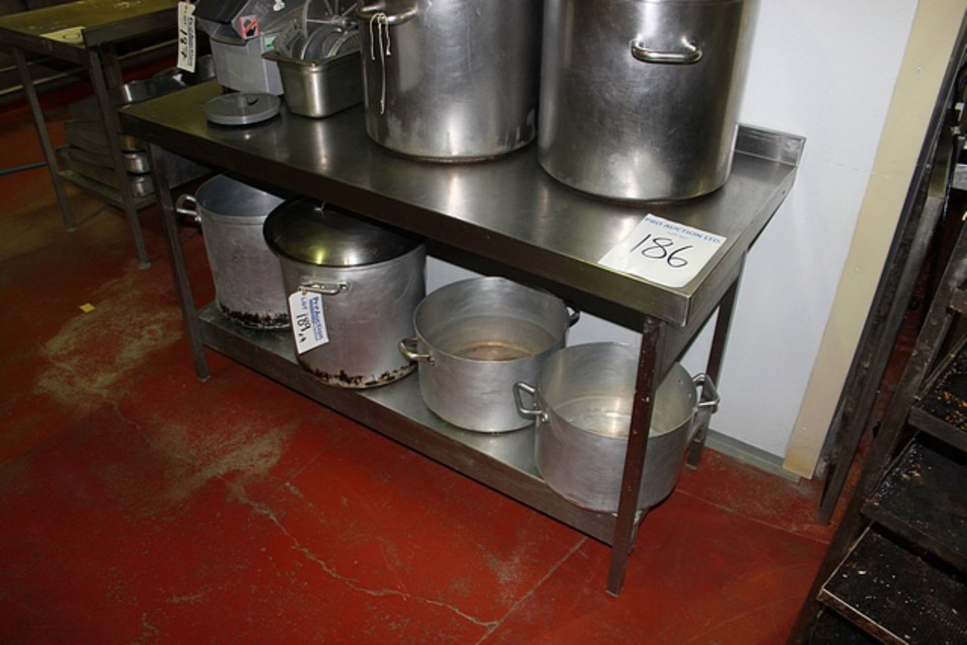Stainless steel preparation table with up stand and shelf 1500mm x 650mm x 850mm
