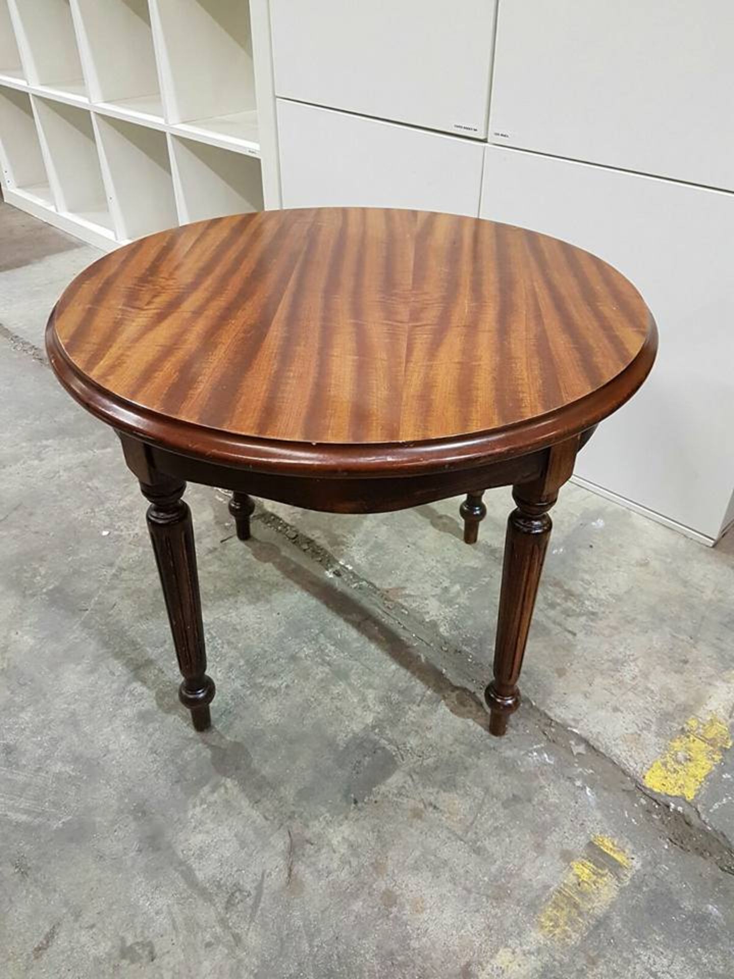 Reproduction Victorian round coffee table 600mm diameter supported on four carved legs 490mm tall