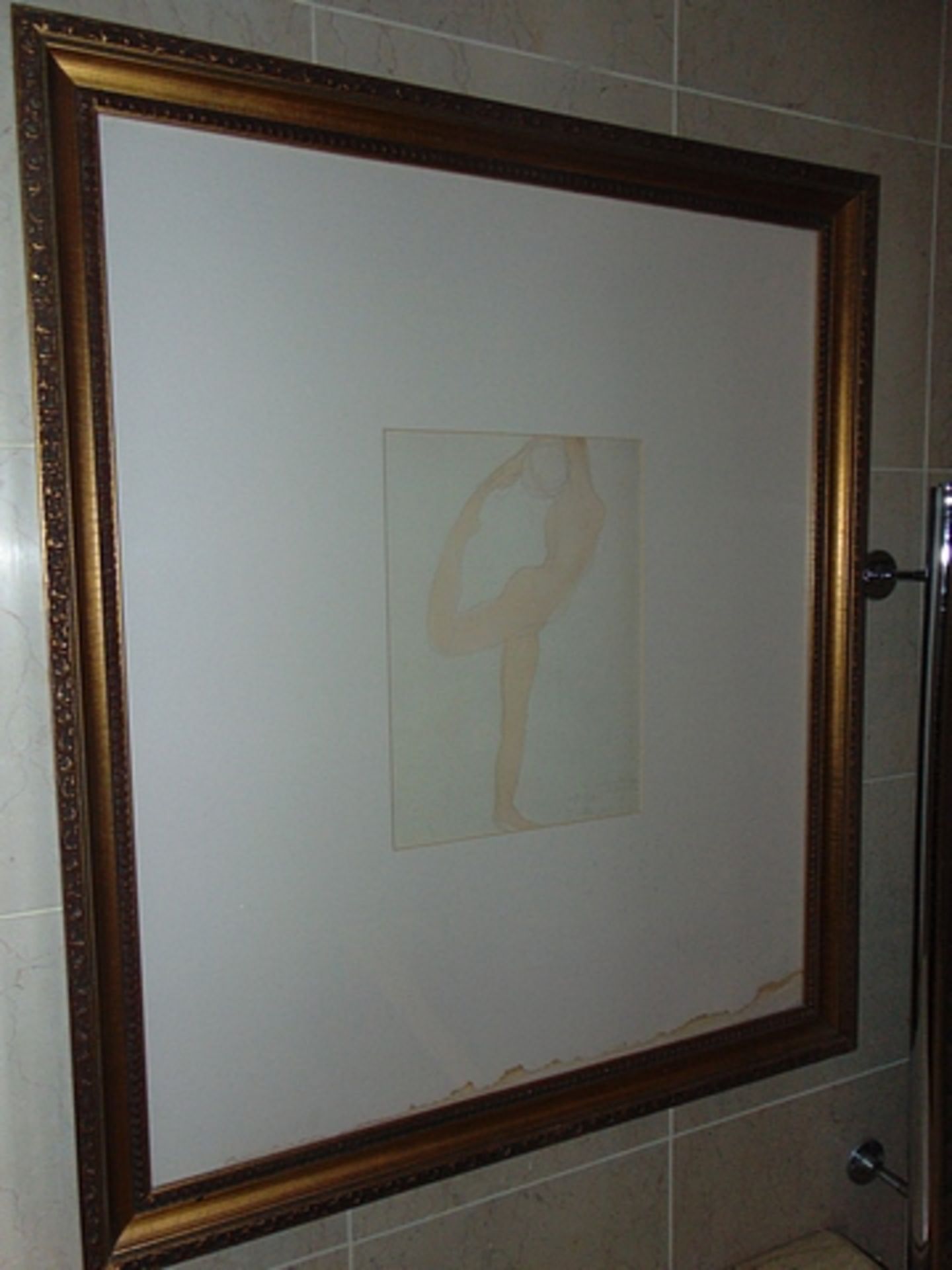 Abstract art print pencil drawing women gilt framed 910mm x 1210mm