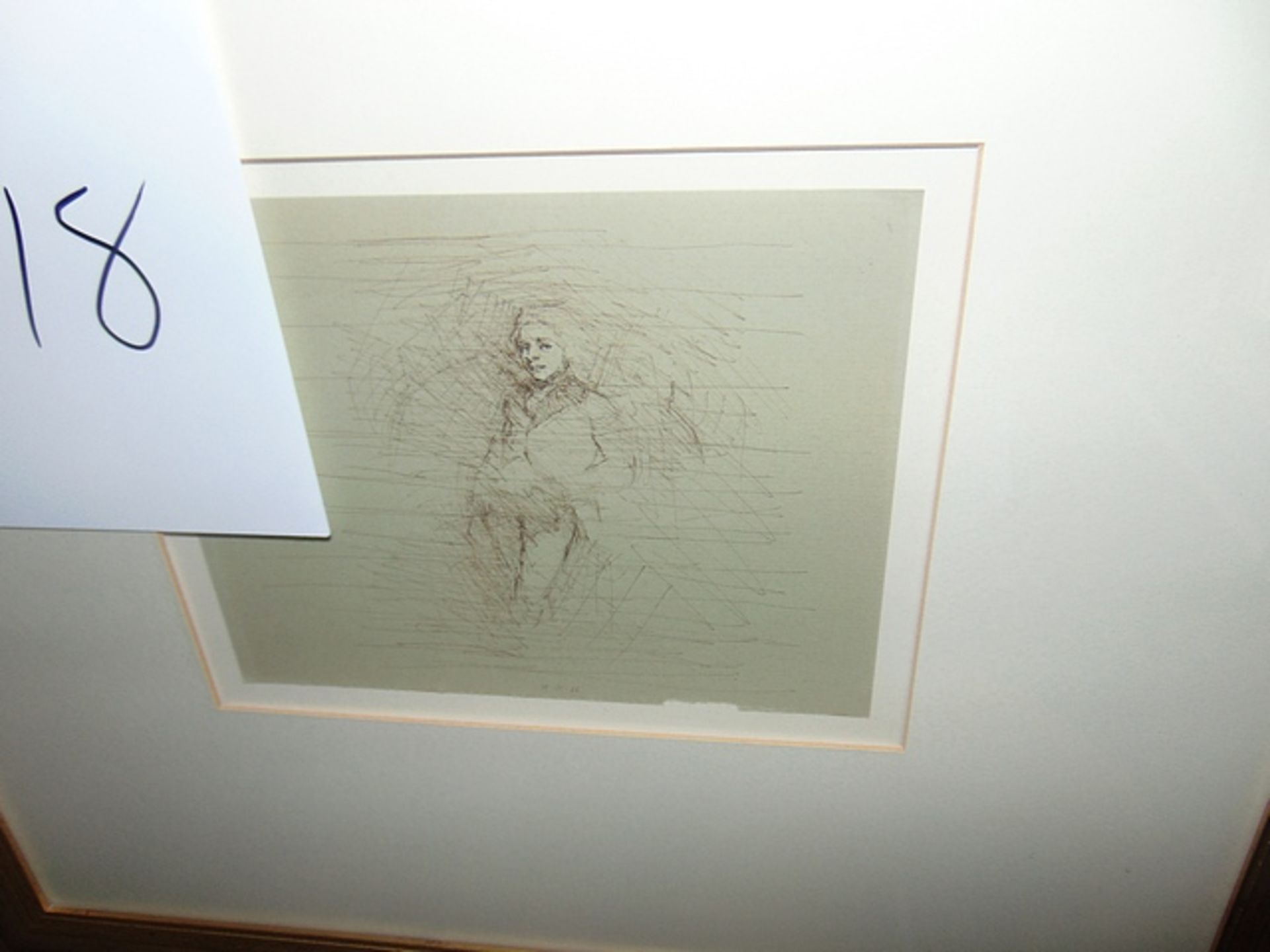 Framed artwork drawing of a gentlemen dated 1986 530mm x 500mm Lift out 5.00 - Image 2 of 3