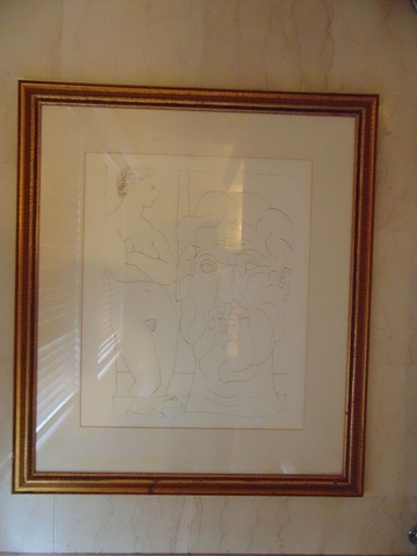 Abstract sketch drawing of a nude and face 790mm x 900mm Lift out 5.00