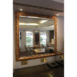 Georgian style gilt framed hanging wall mirror with decorative foliate frame 1080mm x 1090mm