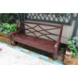 Garden park style bench seat 1830mm x 500mm x 950mm stained finish