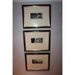 A set of three photoprints in black frames 580mm x 465mm