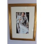 A photoprint of a man with microscope gilt framed 530mm x 710mmm