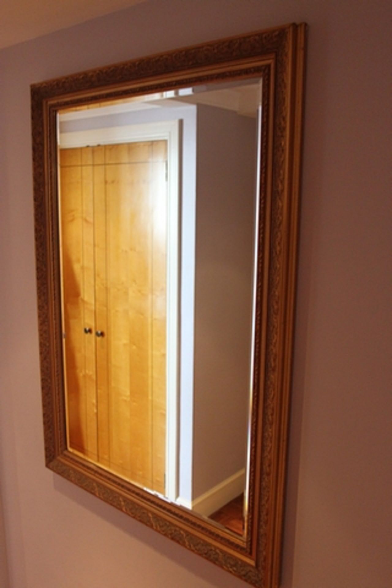 Classic style traditional gold gilt framed mirror can be hung in the landscape or portrait