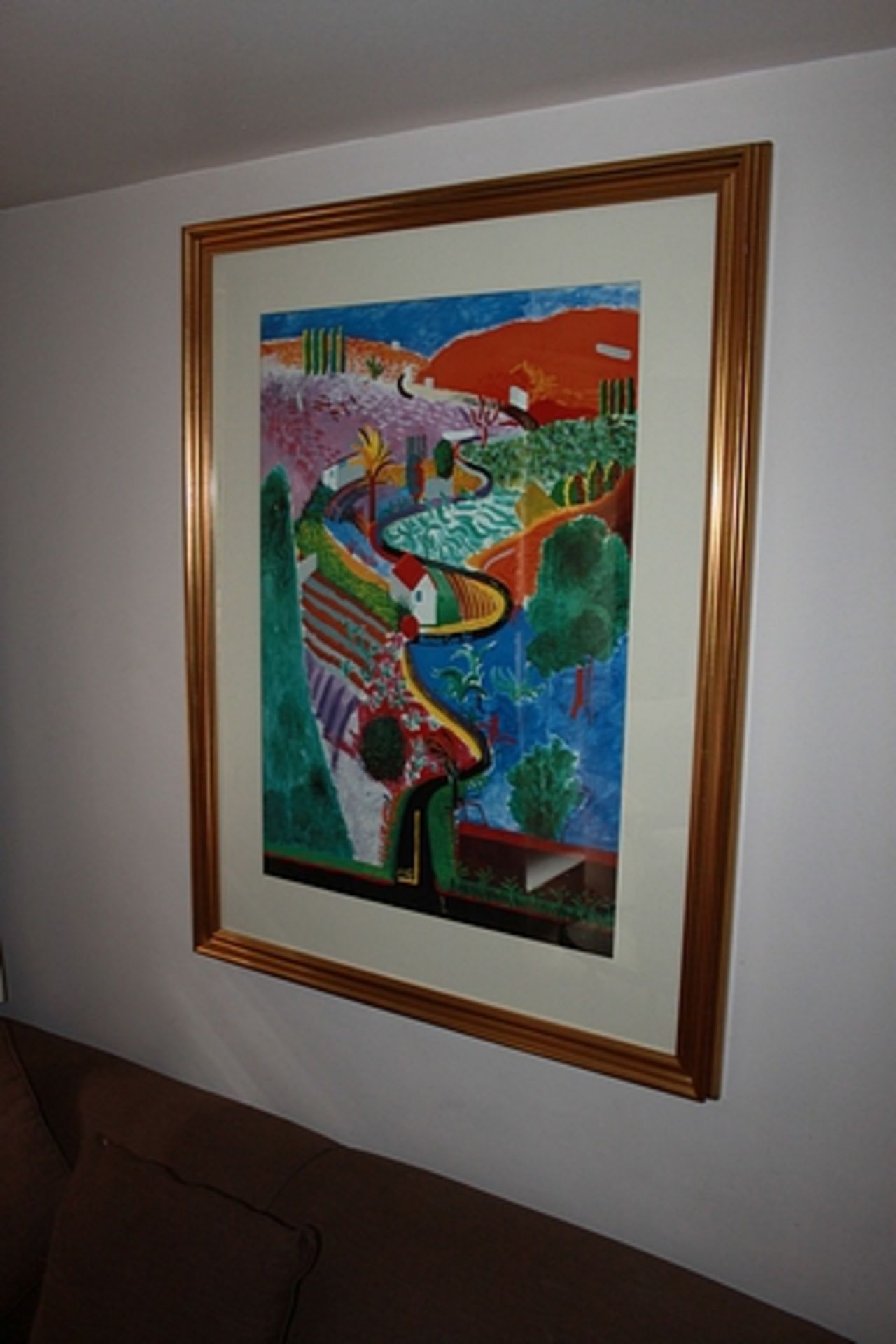 Abstract print signed Nicholas Cynrd gilt framed 880mm x 1150mm