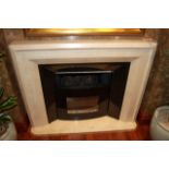 Contemporary marble fireplace surround with slate effect insert 1360mm x 140mm x 1090mm