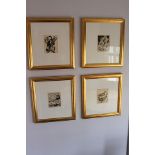 A set of four photoprints gilt framed 380mm x 410mm