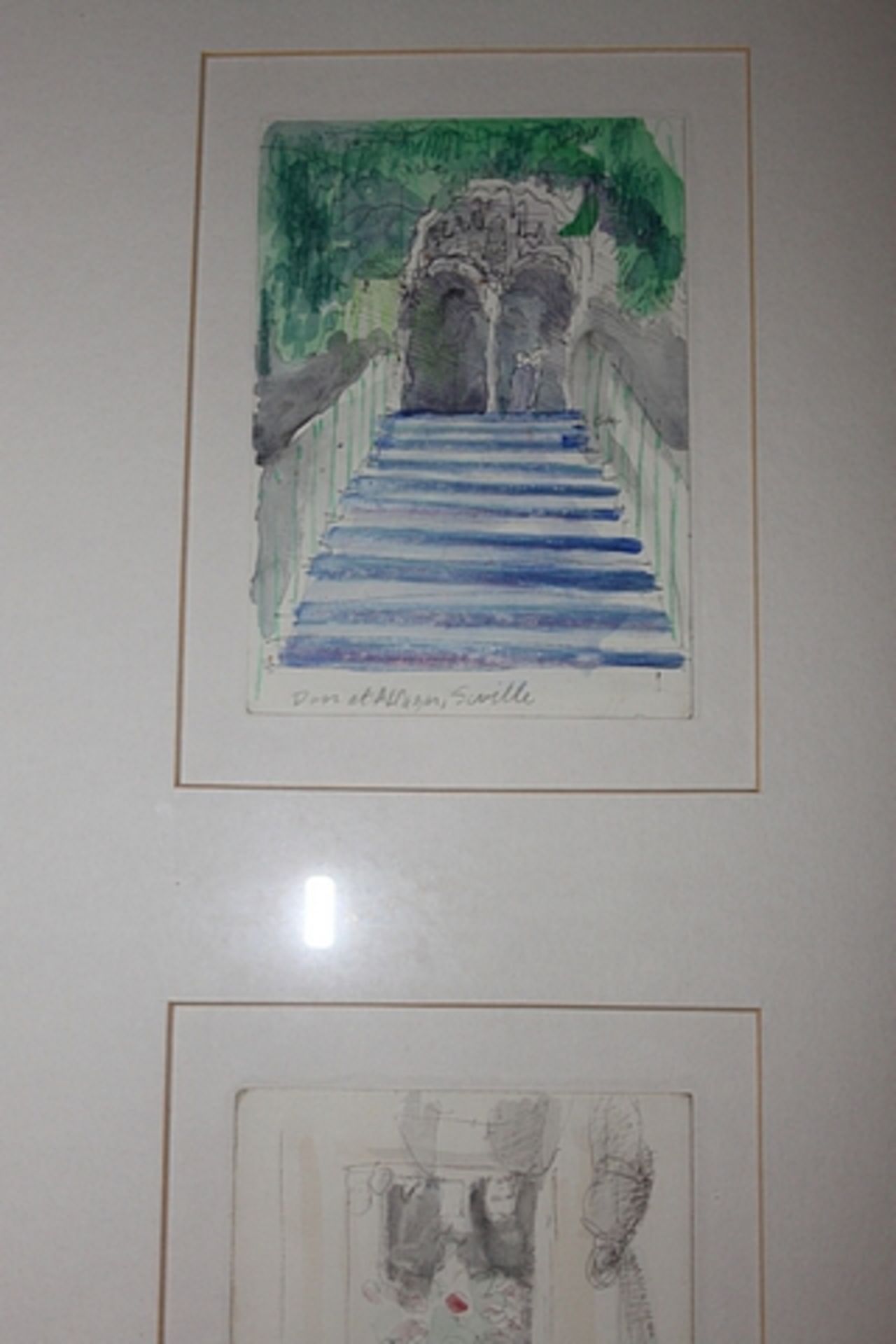 Framed artwork depicting 3 pastel drawings 470mm x 1000mm Lift out 5.00 - Image 2 of 2