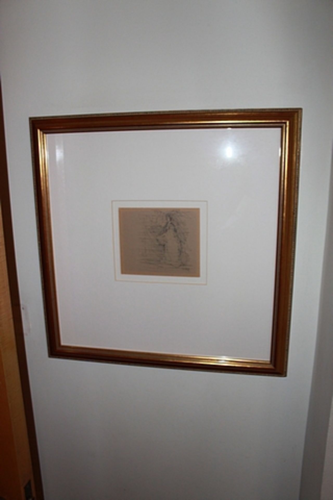 Art print pencil drawing gilt framed 525mm x 525mm