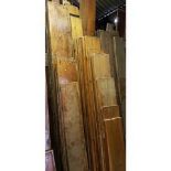 Large number of long Victorian Varnished Pine Pew planks timber