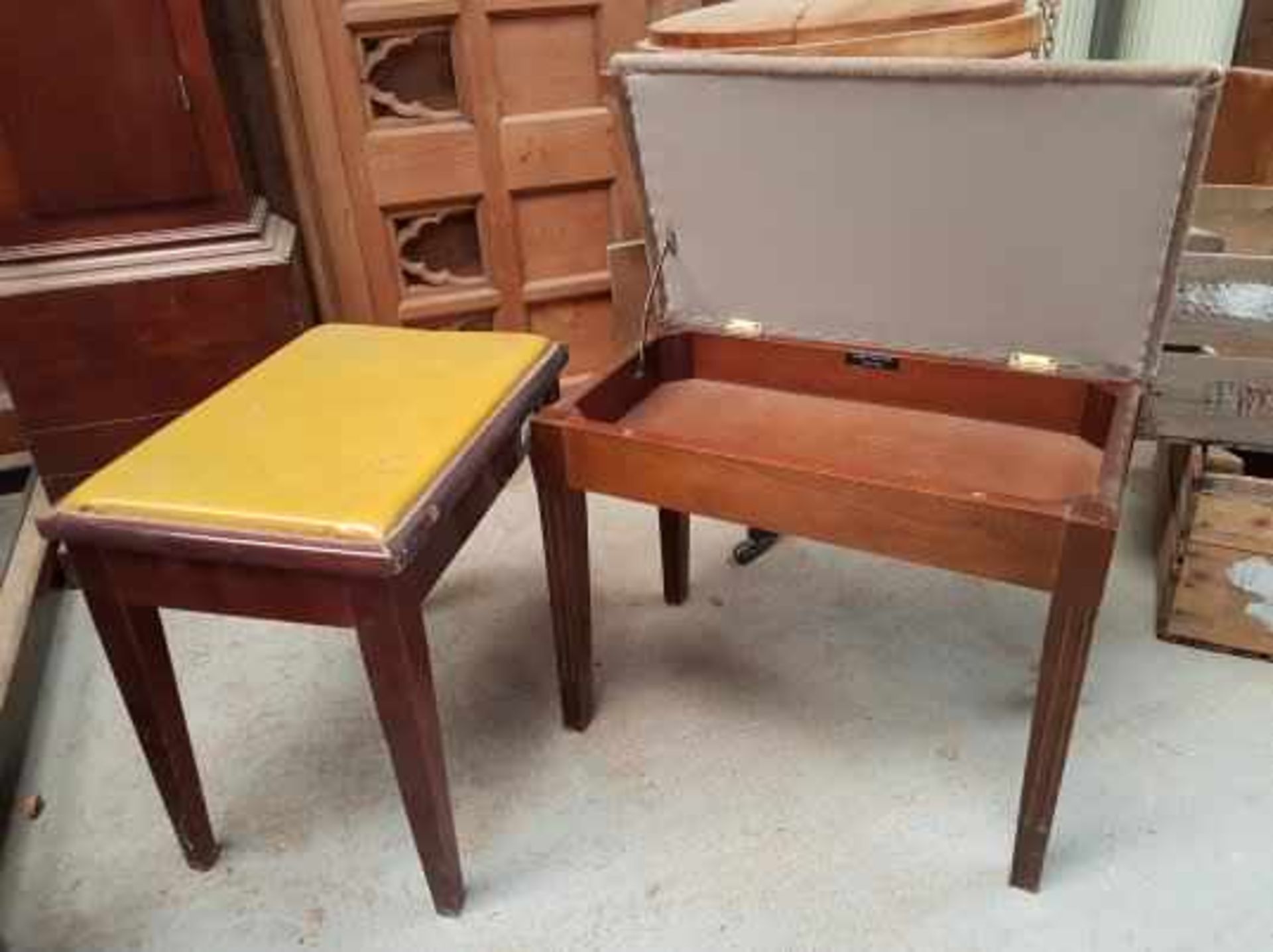Two Piano Stools One with storage - Image 2 of 2