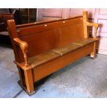 Three Seater East End Synagogue Pew Bench With Lift Up Seats