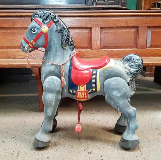 Mobo Early 1960s Tin Plate Wheeled Pedal Horse - Image 3 of 6