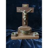 Crucifix, Stoup and Candleholder on Stand