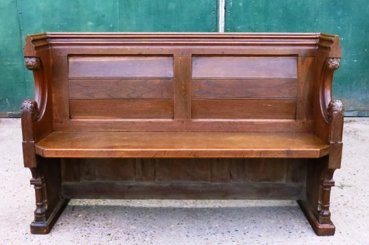 Kings Lynn Minster Small Oak Gothic Choir Pew - Image 2 of 8