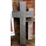 Heavy Grey / Black Marble Cross with HIS