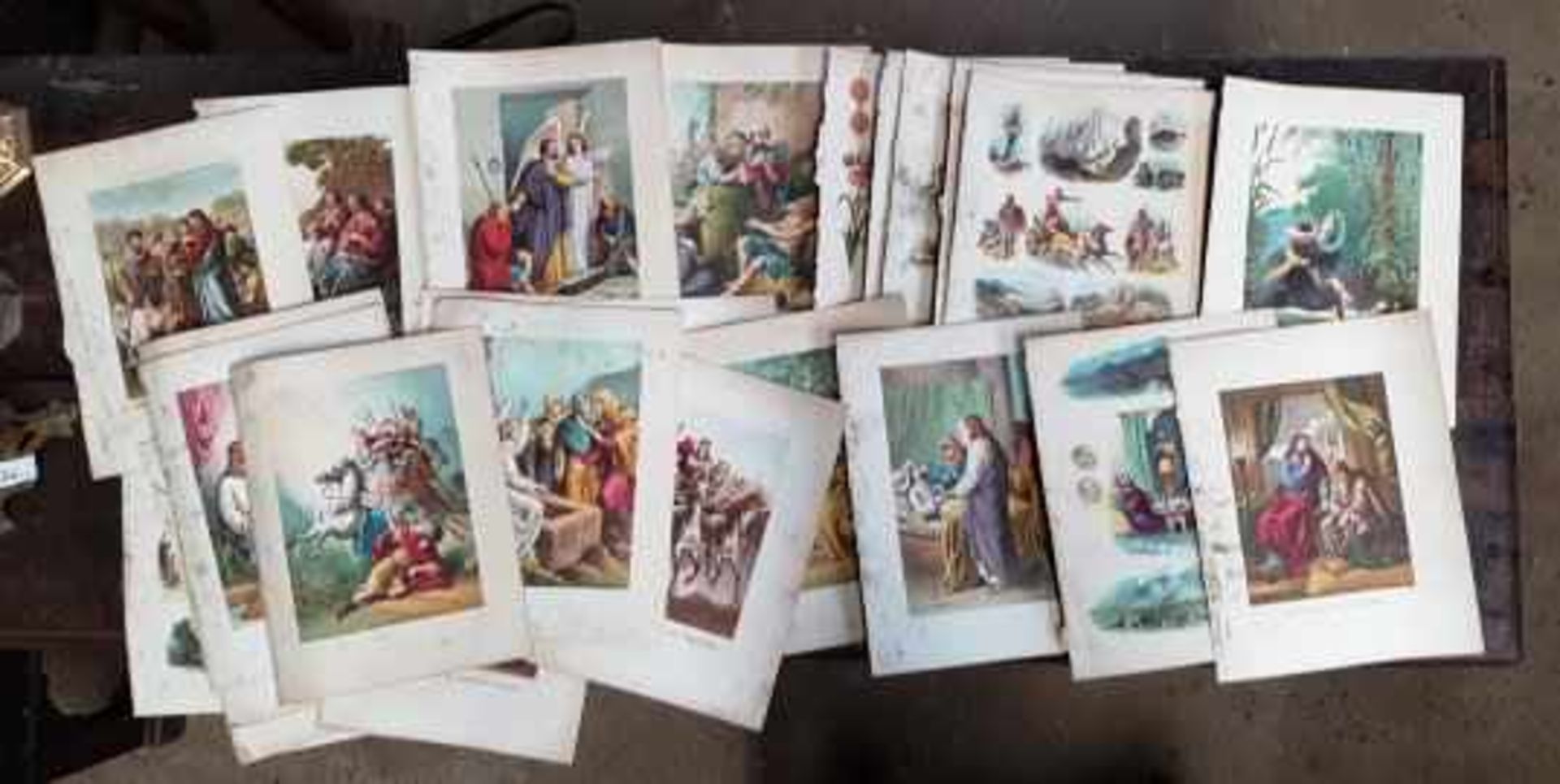Folio of Victorian Coloured Bible Illustrations