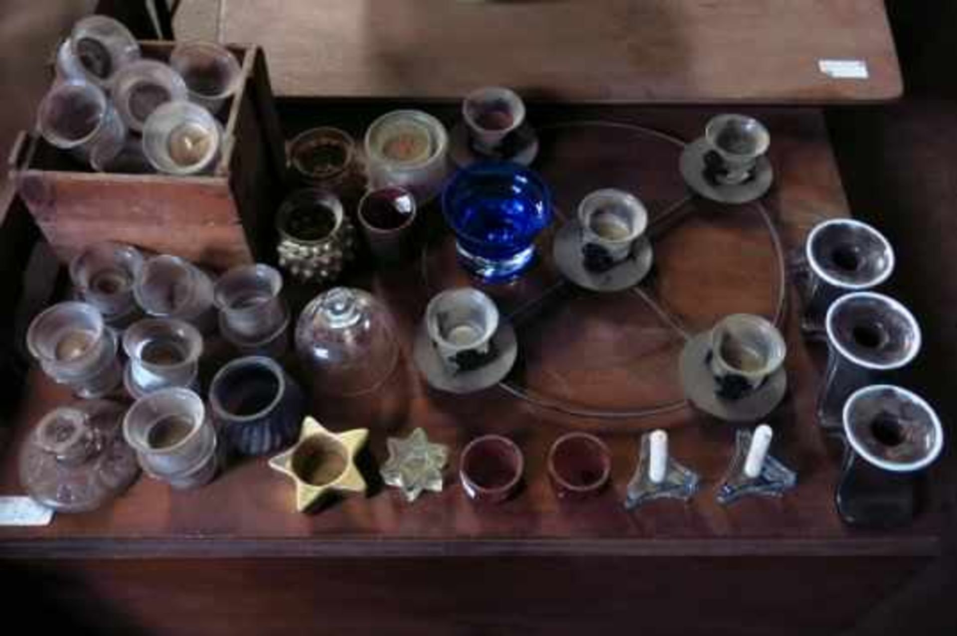 Large Lot of Assorted Glass Candle holders