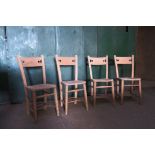 A pair of Wales Church Chapel Chairs Decorative Cut Outs Elm and beech chairs with distinctive cut