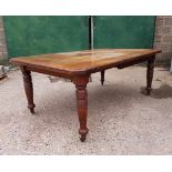 Edwardian Mahogany Wind Out Extending Table with Castors